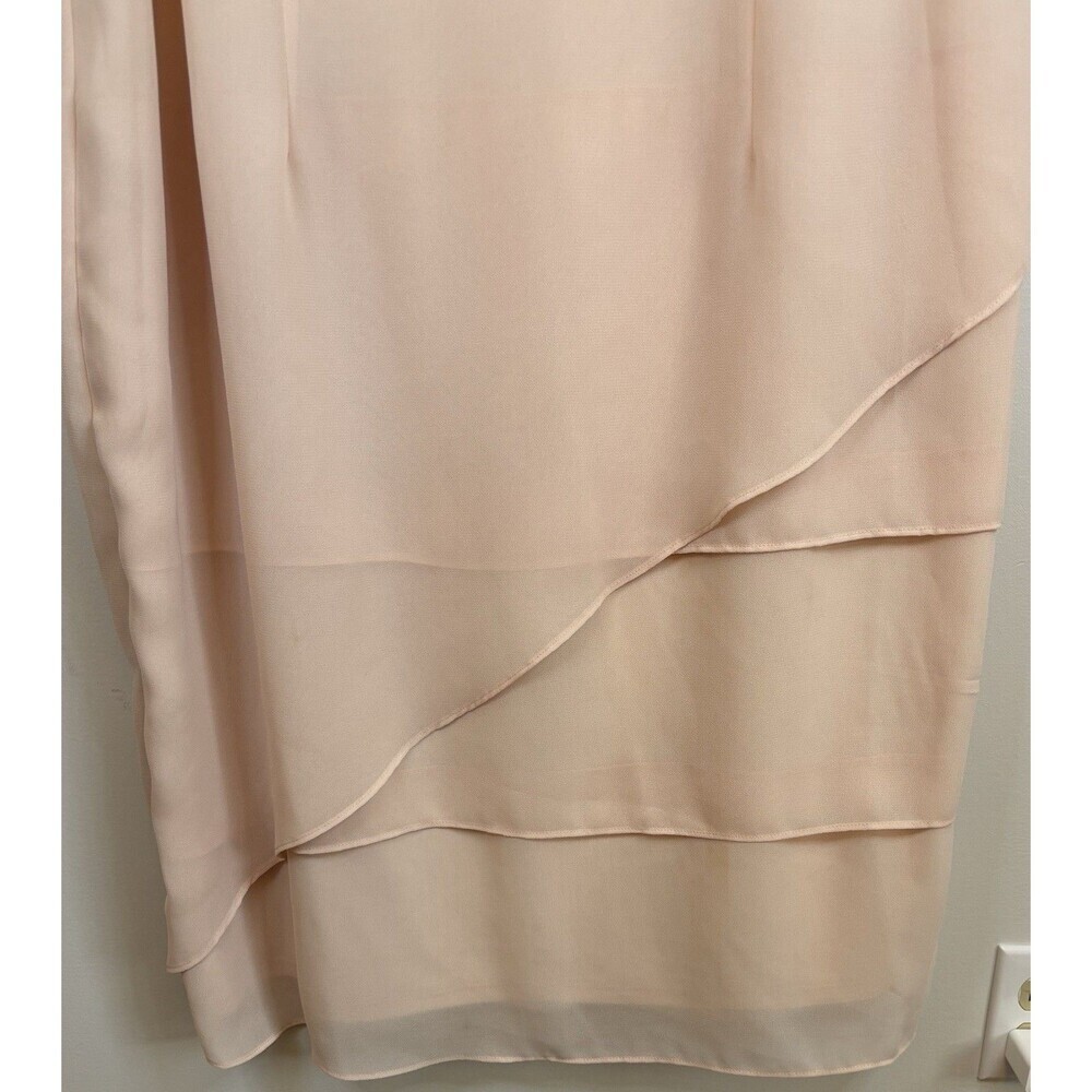 LE BOS Embellished Tier Ruffle Chiffon Dress 20W Light Peach Sleeveless Wedding - Picture 7 of 15